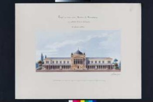 Vorzeichnung für den Wettbewerb bezüglich des Neubaus des Herzoglichen Museums in Braunschweig (Ansicht der Hauptfassade nach Westen)