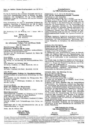 Literaturhinweise des VEB Fachbuchverlag Leipzig