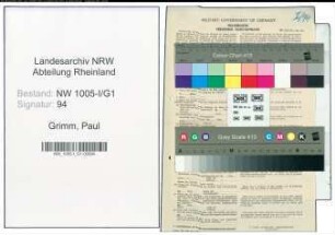 Entnazifizierung Paul Grimm , geb. 30.12.1902 (Justizangestellter)