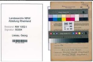 Entnazifizierung Georg Liesau, geb. 14.07.1905 (Angest.)
