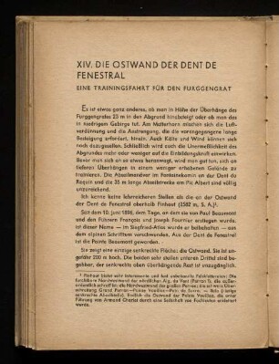 XIV. Die Ostwand der Dent de fenestral