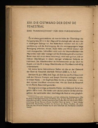 XIV. Die Ostwand der Dent de fenestral