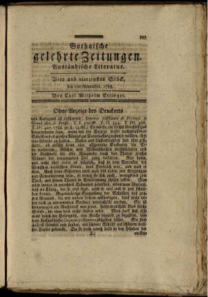 Vier und vierzigstes Stück, den 1ten November, 1788.