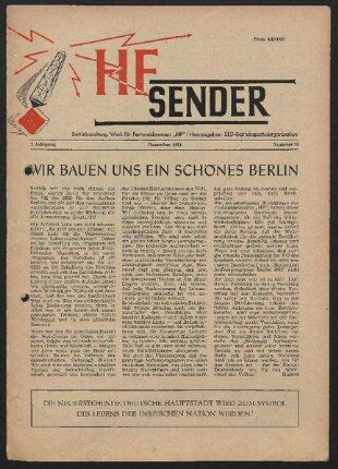 Betriebszeitung HF-Sender vom Dezember 1951