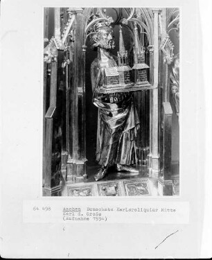 Karlsreliquiar — Karl der Große mit Kirchenmodell