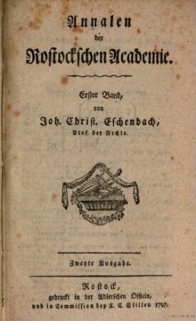 Annalen der Rostockschen Academie. 1. 1788/90 (1797)