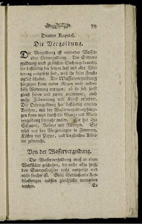 Drittes Kapitel. Die Vergoldung.