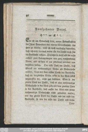 Funfzehnter Brief.