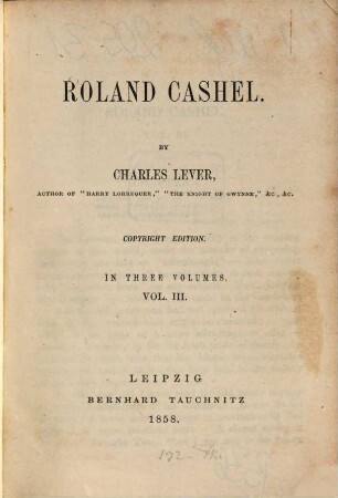 Roland Cashel : in three volumes. 3