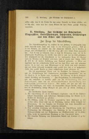 Zur Frage der Lehrerbildung