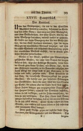 XXVII. Hauptstück. Der Kreislauf. - XXXIV. Hauptstück. Beschluß.