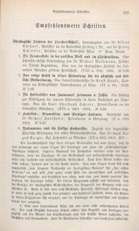 227-236 Empfehlenswerthe Schriften