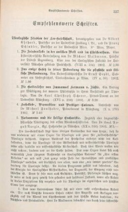 227-236 Empfehlenswerthe Schriften