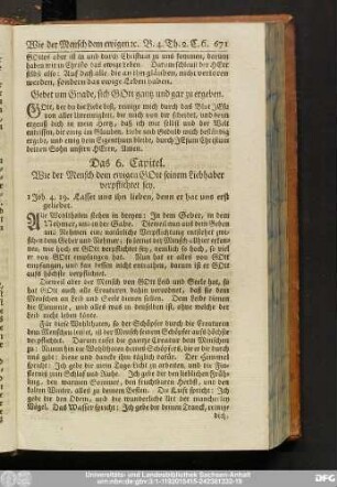 Das 6. Capitel. Wie der Mensch dem ewigen Gott seinem Liebhaber verprlichtet sey.