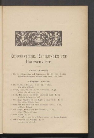 Kupferstiche, Radirungen und Holzschnitte