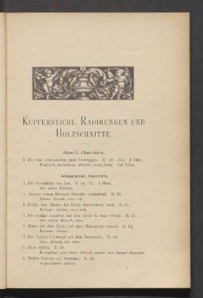 Kupferstiche, Radirungen und Holzschnitte