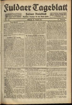 Ausgabe vom Mittwoch, den 24. August 1921.