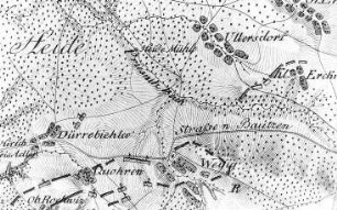 Dresden-Langebrück. Situationskarten von den Kriegsschauplätzen des 7jährigen Krieges, Bl. 4 Dresden-Schandau, 1805 (Sign.: VIII 57)