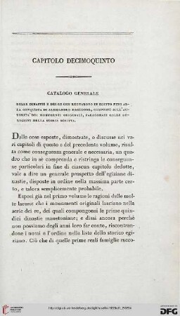 Capitolo decimoquinto: Catalogo generale