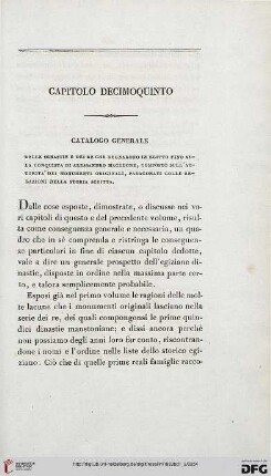Capitolo decimoquinto: Catalogo generale