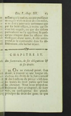 Chapitre IV. Du souverain, de ses obligations & des ses droits.