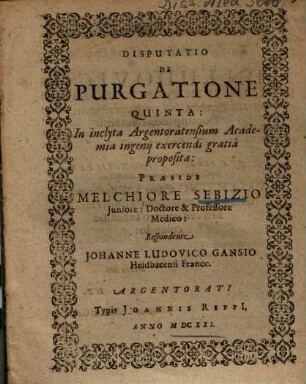 Disputatio De Purgatione ..., 5