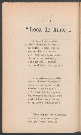 "Loca de amor"