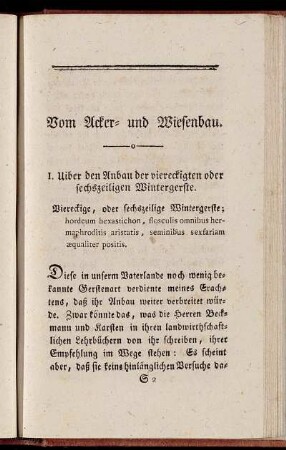 Vom Acker- und Wiesenbau.