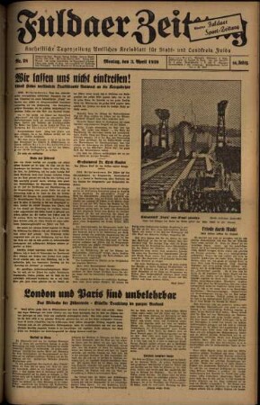 Ausgabe vom Montag, den 03. April 1939.