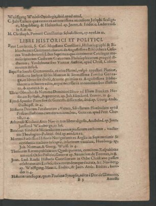 Libri Historici Et Politici.