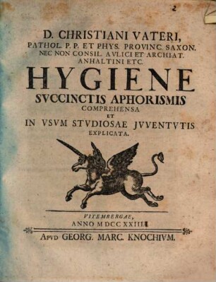 Hygiene succinctis aphorismis comprehensa ...