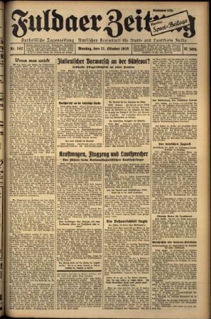 Ausgabe vom Montag, den 21. Oktober 1935.