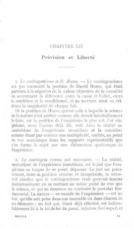 Chapitre XII. - Prévision et liberté