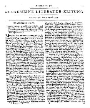 Magazin von merkwürdigen neuen Reisebeschreibungen : aus fremder Sprache übersetzt und mit erläuternden Anmerkungen begleitet. - Berlin : Voß Bd. 9. - 1793
