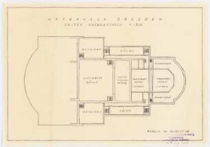 Wiederaufbau der Oper, Dresden: Grundriss 3. OG 1:500