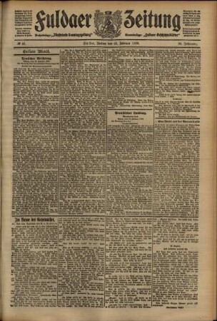 Erste Ausgabe vom Freitag, den 26. Februar 1909.