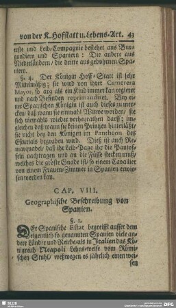 Cap. VIII. Geographische Beschreibung von Spanien