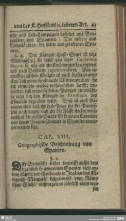 Cap. VIII. Geographische Beschreibung von Spanien