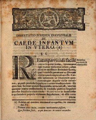 Diss. inaug. iur. de caede infantum in utero
