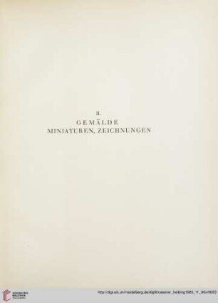 II. Gemälde, Miniaturen, Zeichnungen (Nr. 20-64)
