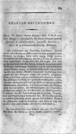 Asia : to Major James Rennel. - London, 1801. - 1 Kt. auf 4 Blättern