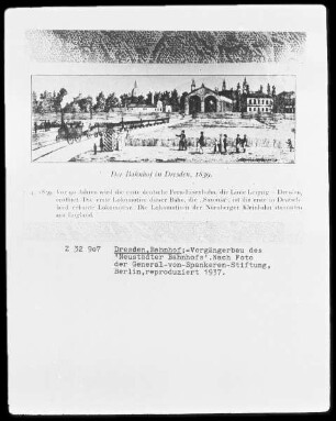 Dresden: Leipziger Bahnhof (Vorgängerbau des Neustädter Bahnhofs)