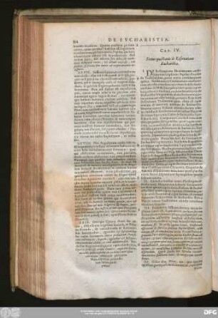 Cap. IV. Status quaestionis de Reservatione Eucharistiae.