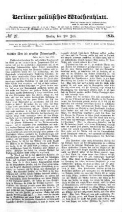 No 27, 2. Juli 1836