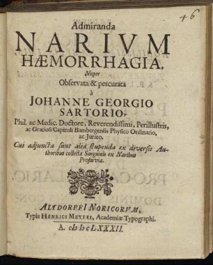 Admiranda Narium Haemorrhagia