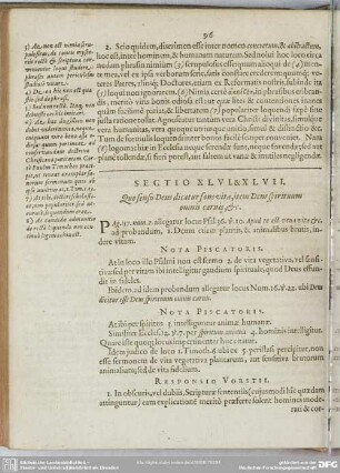 Sectio XLVI. & XLVII. Quo sensu Deus dicatur fons vitae, item Deus spirituum omnis carnis, [et]c.