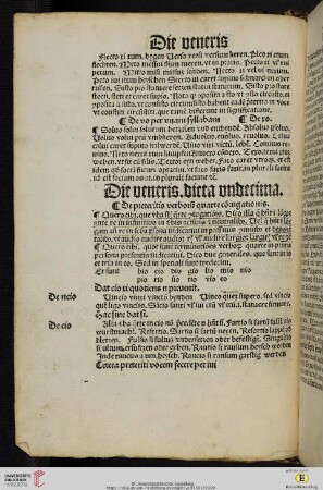 Die veneris. dieta vndecima
