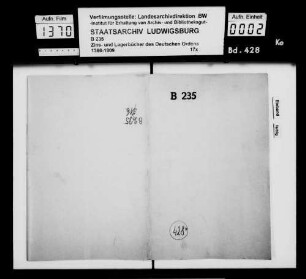 Kommende Ulm: Zinsbuch des Amtes Zöschingen, über Fleinheim, Nattheim, Memmingen, Sontheim