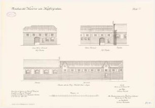 Kaserne Kaiser-Alexander-Gardegrenadier-Regiment (Am Kupfergraben), Berlin: Offizier-Pferdestall: Ansichten 1:100