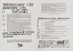 Plakat: "Verhindert die Räumung des Kukuck’s"